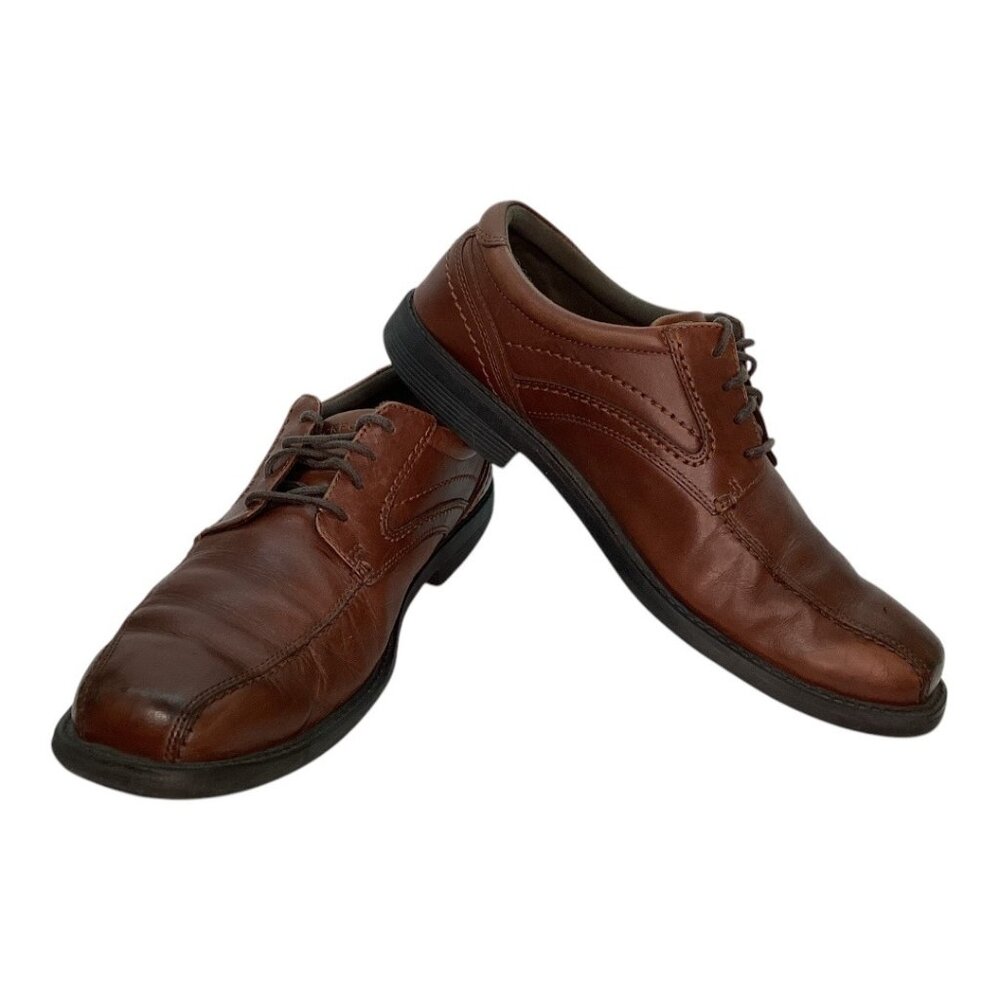 Rockport Style Leader 2 Bike Toe Oxford Brown Leather Shoes Men's‎ Size 10 M